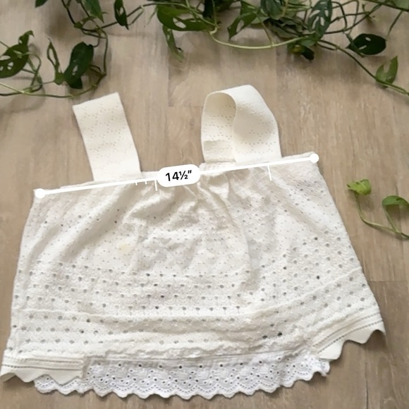 ALC White Eyelet Knit Crop Top - Picture 3 of 11